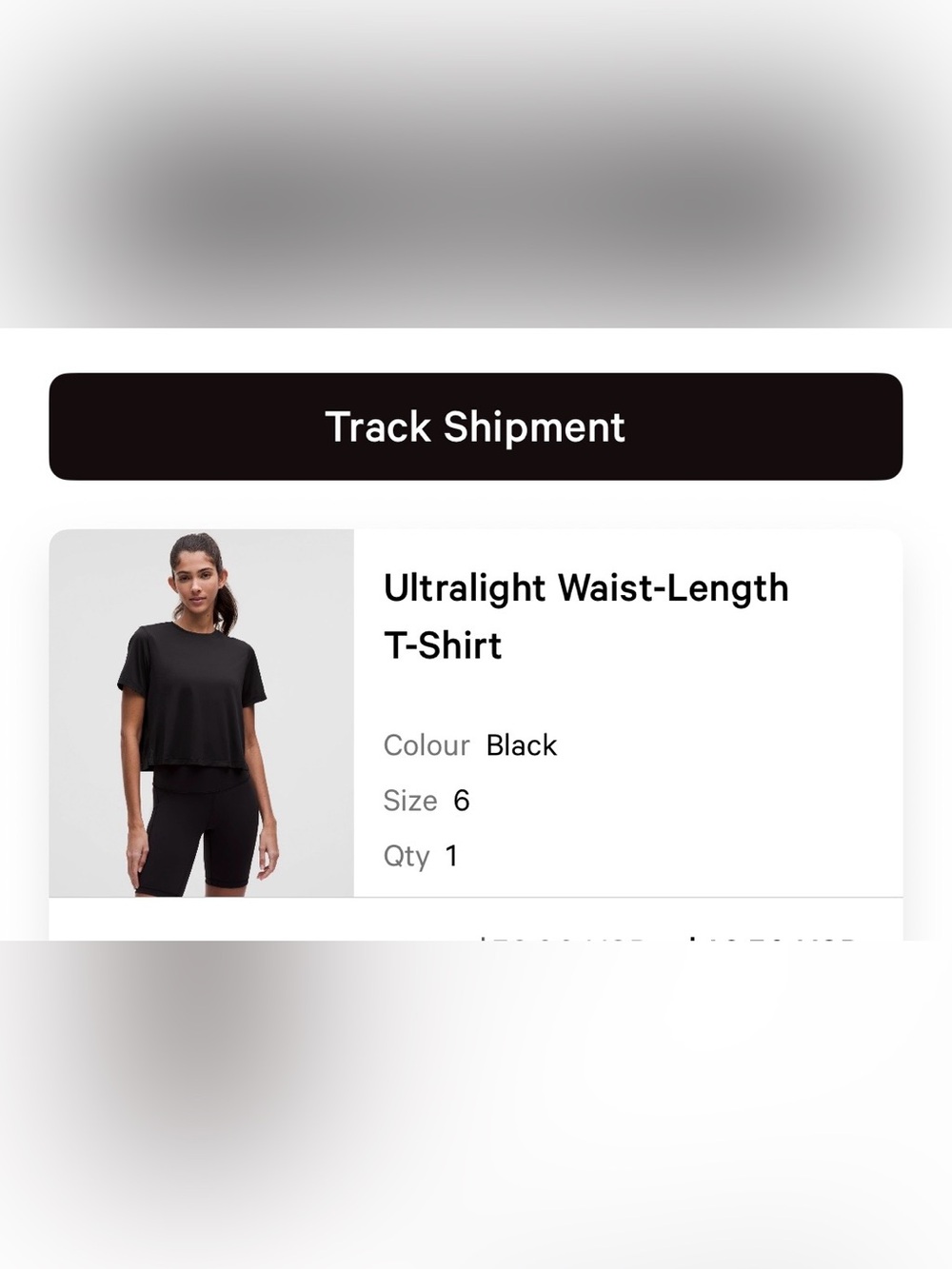 Lululemon ultra lightweight cropped tee